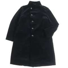 極美品□ARMANI COLLEZIONI/アルマーニ コレツィオーニ ベロア地 スタンドカラーコート/ロングコート ブラック 52 正規品 メンズオススメのサムネイル