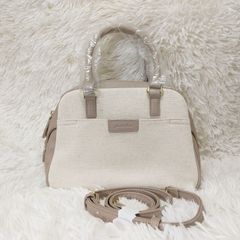 未使用　美品　ジュエルナローズ Jewelna Rose 2way　ショルダーバッグ　ハンドバッグ　キャンバス　PVC　グレージュ