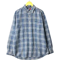 古着 90年代~ トミーヒルフィガー TOMMY HILFIGER JEANS チェック柄 長袖 リネンシャツ メンズL相当 ヴィンテージ/eaa570132