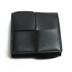 BOTTEGAVENETA ボッテガヴェネタ マキシイントレチャート カセット コインケース ブラック 679846VBWD28803 ユニセックス 中古 美品