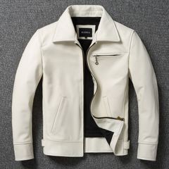 6L【新品】20万円 上質牛革 美ホワイトアイボリー レザージャケット