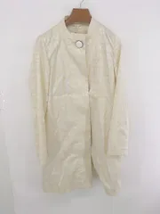 ◇ pierre cardin ドーナツ柄 スタンドカラー 長袖 レインコート サイズ9AR ライトベージュ ホワイト系 レディース P  【1307040019917】