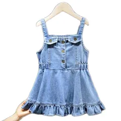 キッズ デニムスカート オールオーバー ジャンパースカート オーバーオール キッズ デニムスカート デニム ジュニア ジャンバースカート ジュニア スカート 送料無料 シンプル カジュアル おでかけ#luyy214
