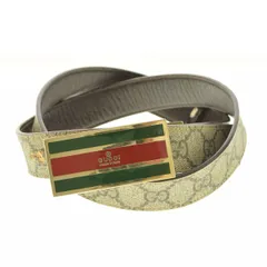 【GUCCI】シェリーライン GGスプリーム ロゴバックル リバーシブルベルト