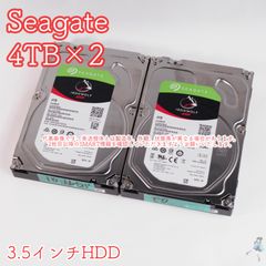 【2台セット】Seagate IRONWOLF 3.5インチHDD 4TB ST4000VN008 動作中古品【SG4T-A9/A10(m)】