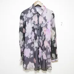 ARMANI COLLEZIONI - 良品 ARMANI COLLEZIONI アルマーニコレツィオーニ フラワープリント シルク100％ 長袖 チュニック シャツワンピース 40 ピンク×ブラック レディース 古着 中古 USED 良品 ARMANI COLLEZIONI アルマーニコレツィオーニ フラワー