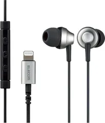 079 エレコム ステレオイヤホン カナル型 Lightning ライトニング マイク付 Fast Music LFS12C φ10.0mm 高耐久ケーブル シルバー EHP-LFS12CMSV 1.2m