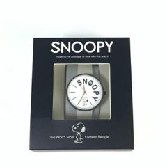 PEANUTS Snoopy Typo Leather Watch GY Wristwatch Accessory Gray Goods Made in Japan