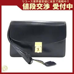 セリーヌ クラッチバッグ ブラック ゴールド金具 レザー