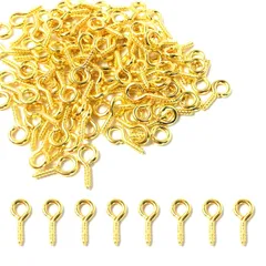 (7*15mm アクセサリー ゴールド) アクセサリー 金具 手芸用品 パーツ パーツ クラフト DIY材料 ック ネジ uvレジン ネジヒートン 約100個セット サムコス