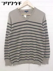 ◇ ITEMS URBAN RESEARCH DOORS アーバンリサーチ ボーダー 長袖 ニット セーター サイズ 40 ベージュ ブラック メンズ  【中古】 【1107230006068】