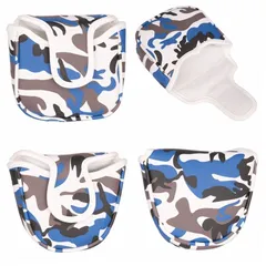 パターカバー マグネット付け マレット用 オデッセイ２ボール・テーラーメイド スパイダーパターに対応 迷彩青 カモ 四角型 半円型 1個