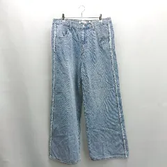 ◇ Θ JaVa ジャバ サイドフリンジ デニム ワイドパンツ サイズXL ライトブルー レディース E  【1504240022963】