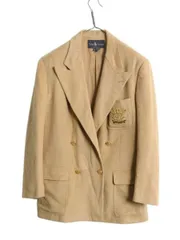 【お得なクーポン配布中!】 80s USA製 ラルフローレン ダブルブレスト テーラード ジャケット レディース XL 程/ 80年代 ヴィンテージ ポロ キャメル ヘアー ブレザー
