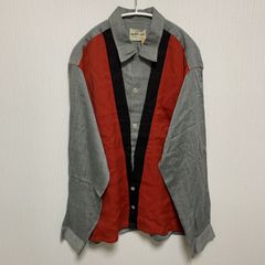 60s ビンテージ SHIRTn'JAC 切り替えシャツ 赤 レッド ドレスシャツ デニム USA製 シャンブレー ロカビリー