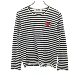 プレイコムデギャルソン ボーダー柄 長袖 Tシャツ M ホワイト 他 PLAY COMME des GARCONS ロンT レディース