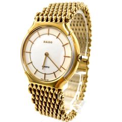 RADO ラドー SS/QZ ホワイト文字盤 ラウンドフェイス メンズ腕時計 稼働品【PF-115】
