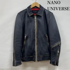 【美品】 ナノユニバース 466 ライダースジャケット ヴィンテージ加工 羊革 美品】 ナノユニバース 466 ライダースジャケット ヴィンテージ