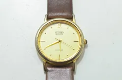 【送料無料】シチズン CITIZEN クォーツ メンズ腕時計 ゴールドケース アナログ ウォーターリジスト 現状品