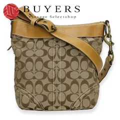 【中古】 コーチ ショルダーバッグ 10402 シグネチャー キャンバス レザー ベージュ キャメル 斜め掛け カジュアル 普段使い レディース 女性 COACH