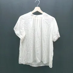 ◇ ◎ ●未使用● any SiS エニィスィス バックボタン 無地 シンプル 半袖 ブラウス サイズ2 ホワイト レディース E 【1308160034231】