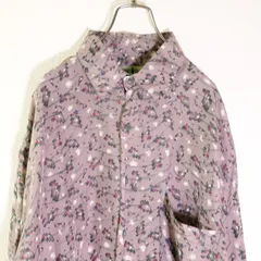 ROBERT STOCK 総柄PURPLEカラー SILK SHIRT L/S‐L