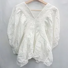 ◇ ⊂ Ungrid<!-利用不可文字-!>アングリッド 七分袖 カットソー サイズF オフホワイト レディース E  【1502200010357】