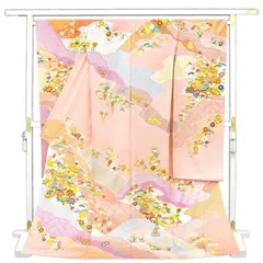振袖　正絹　仮絵羽　未仕立て　ピンク　後藤久美子★匿名配送★ 振袖正絹仮絵羽未仕立てピンク後藤久美子☆匿名配送☆