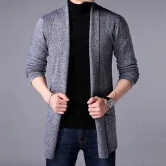 ニットカーディガン メンズ ロングカーディガン コーディガン オフィス ビジネス トップス 長袖 ロングニット アウター 羽織り 無地 40代 50代 meiyue01