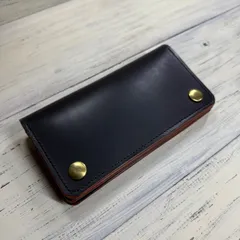 【トラッカーウォレット ロング 3層】 ブラック 北米 茶芯 ゴールド 長財布 メンズ トラッカー ロングウォレット 革 牛革 本革