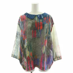 ポールスミス PAUL SMITH PAUL シャツ ブラウス ウール 水玉 ドット 総柄 七分袖 44 L マルチカラー /FQのサムネイル