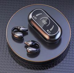 AirConduct Pro ワイヤレス空気伝導イヤホン 耳を塞がない骨伝導式 Bluetooth 耳挟み式オープンイヤー ENCノイズキャンセリング Hi-Fi音質 Type-C急速充電 マイク付き 防水 自動ペアリング、 iPhone/Android対応