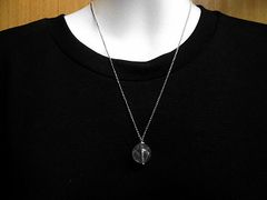 天然石 黒針ルチルクォーツ丸玉ネックレス(ペンダント)　　　　250720267