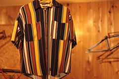 fourthirty 430 S/S DRP STRIPE BIG SHIRTS　Sサイズ
