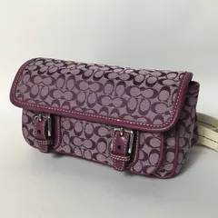 2506-34｜美品｜コーチ ミニシグネチャー ベルトバッグ パープル