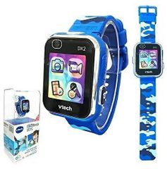 Vtech Kidizoom Smart Watch DX2 ヴイテック キディズーム スマートウォッチ ブルー 迷彩柄 タッチスクリーン カメラ アクションビデオ セルフィー ゲーム クリスマス プレゼント 祝い