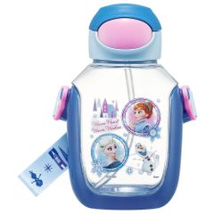 ☆ 아나운서와 눈의 여왕 23 ☆ 원 푸시 빨대 병 물통 빨대 아이 클리어 병 빨대 병 원 푸시 약 500ml 530ml 소녀 소년 아이 키즈 캐릭터 상품 세련된 귀여운 스케이터 SKATER