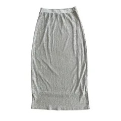 TR12 Thevon ゼヴォン ラメリブナロースカート ロングスカート シルバー スカート サイズF