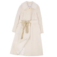極美品 マックスマーラ Max Mara コート 白タグ ロングコート ベルト付