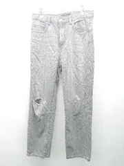 ◇ UNIQLO JEANS ファスナーあり 無地 おしゃれ シンプル デニムパンツ サイズ3 グレー レディース E  【1308290011140】