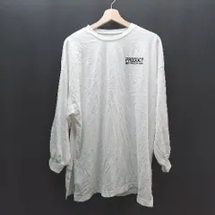 ◇ GRL クルーネック サイドスリット 刺<!-利用不可文字-!> バックプリント 長袖 Tシャツ サイズFREE ホワイト レディース E  【1310130005103】