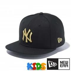 ニューエラ キッズ キャップ フラットバイザー 帽子 子ども Child 9FIFTY ニューヨーク・ヤンキース ベースボールキャップ 子供用 ブラック ゴールド 【TB】