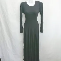 ◇ ⊂ ROYAL PARTY バックリボンスリットマキシ 長袖 ロング ワンピース サイズF ブラック系 レディース E  【1412090020964】