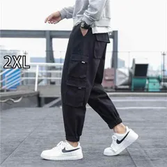 [2XL]メンズ ファッション 服 男性用 オシャレ シンプル 大人 かっこいい 大きいサイズ ストリート 紳士服 マルチ ケット カーゴ パンツ アメリカン ファッション 春秋 レッグ タイ スーツ カジュアル ズボン