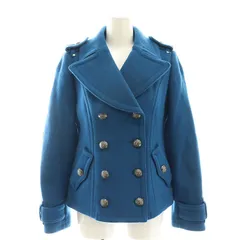 バーバリーブルーレーベル BURBERRY BLUE LABEL ウール ダブル ショートコート Pコート アウター 38 青 ブルー /HK ■OSのサムネイル