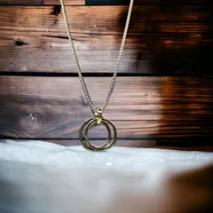 No.9　シルバーネックレス　ネックレス ダブルリング リング メンズ レディース ユニセックス ダブル リング シルバー おしゃれ ストリート風 人気 韓国ファッション ヒットモデル　開店　セール　クーポン