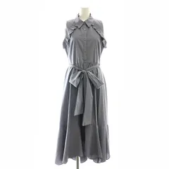 スナイデル SNIDEL 24AW イレヘムシャツワンピース ロング ノースリーブ フリル 2 ブルーグレー /HK ■OS