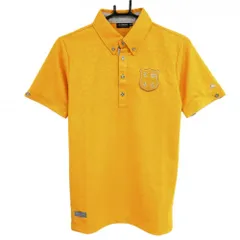 【超美品】カッパ 半袖ポロシャツ オレンジ レオパード柄地模様 ボタンダウン レディース M ゴルフウェア Kappa