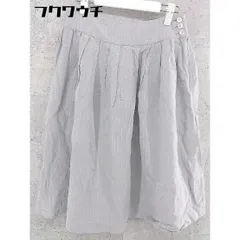 ◇ ◎ Mademoiselle?NONNON マドモアゼルノンノン リネン混 膝下丈 フレア スカート サイズ38(M) グレー レディース 【中古】 【1002801938253】