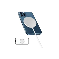 ワイヤレス充電器【2025超薄型】磁気増強ワイヤレス充電器 マグネット式 急速 軽量 超薄型最大15W出力 マグ-セーフ充電器 急速 軽量 Type-Cデータケーブル付き iP16/15/14/13/12シリーと互換性のある(白です) 0